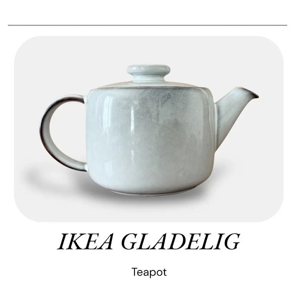 IKEA GLADELIG Gray Teapot, Height 5